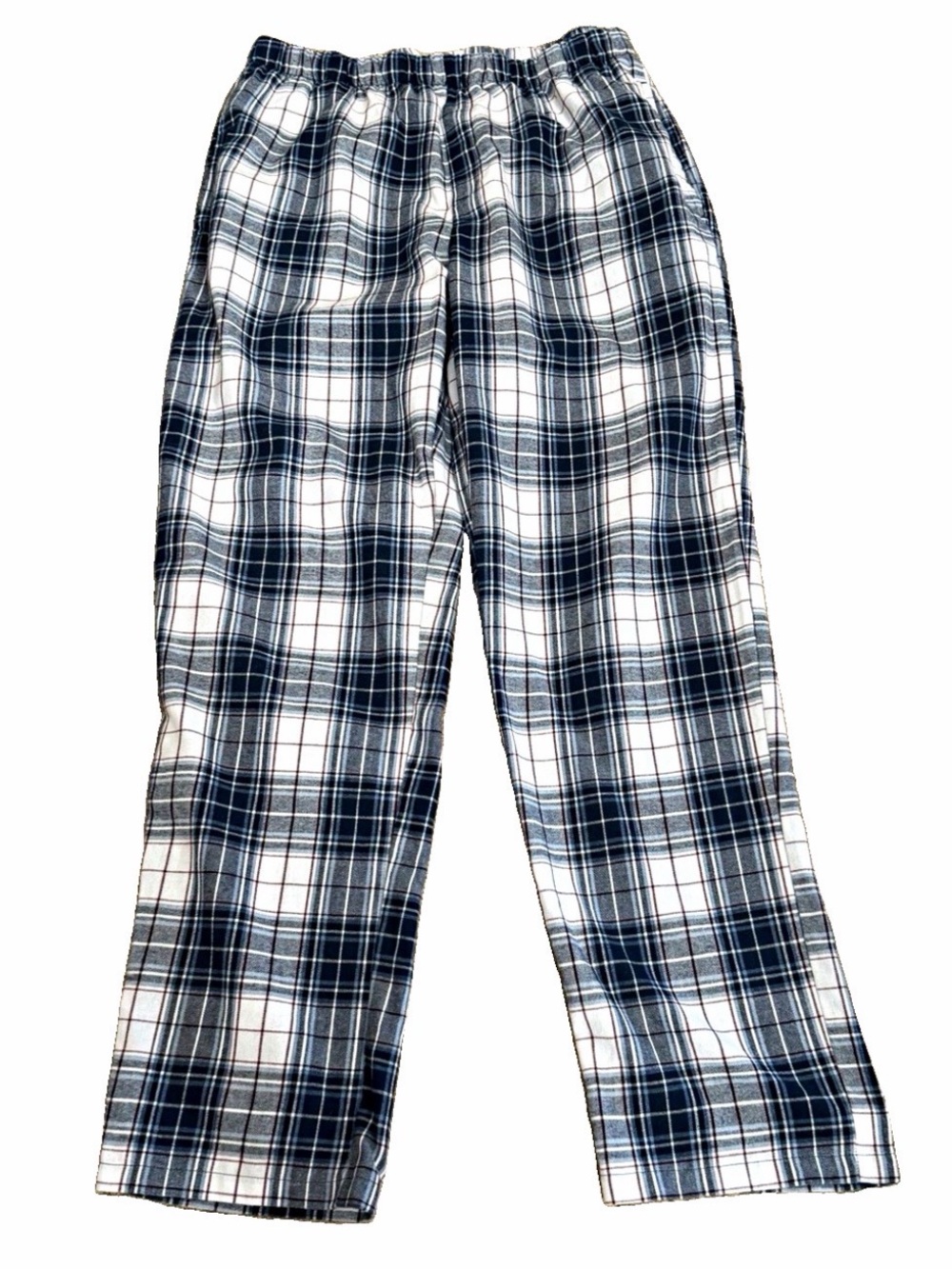 American Tall Men's XL Blue Red White Plaid Flannel Pajama Pants Bottoms XL Tall